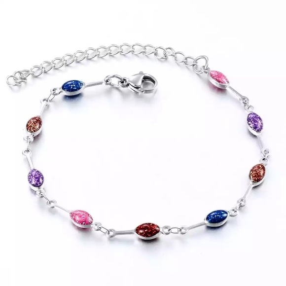 Women Stainless Steel Fold Bead Bracelet - Picture 5 of 6